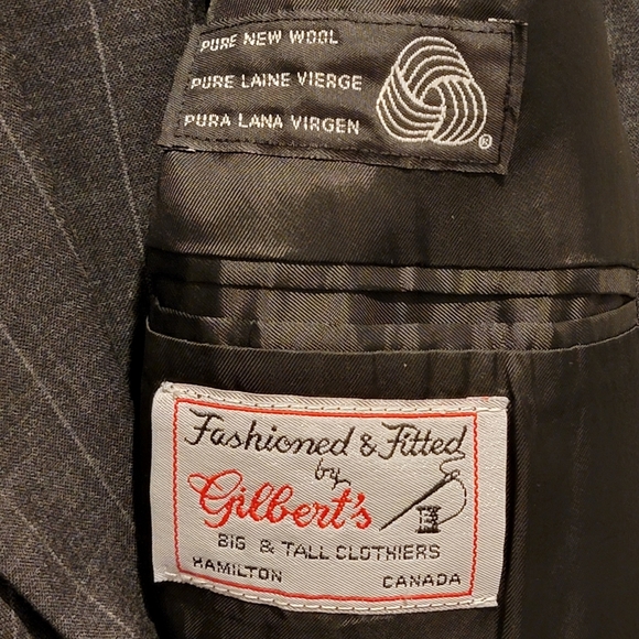 Custom Made 2-Piece Suit, Big & Tall Size 54X, Pinstripe - Picture 13 of 15